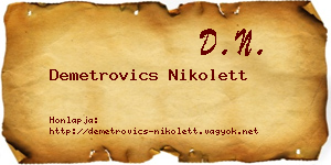 Demetrovics Nikolett névjegykártya